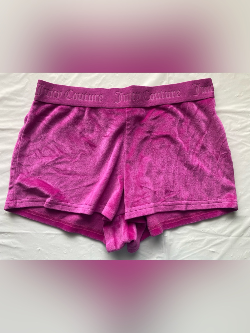 Juicy Couture Pink Velour Rhinestone Booty Logo Pajama Shorts Size S
